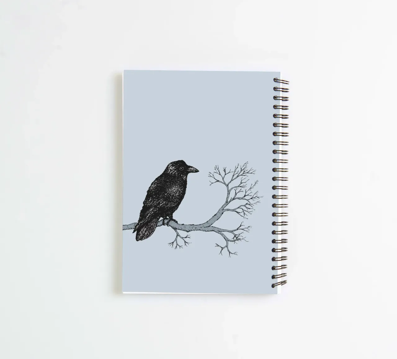 Raven pentekening notitieboek met spiraal van BwiseLizzy