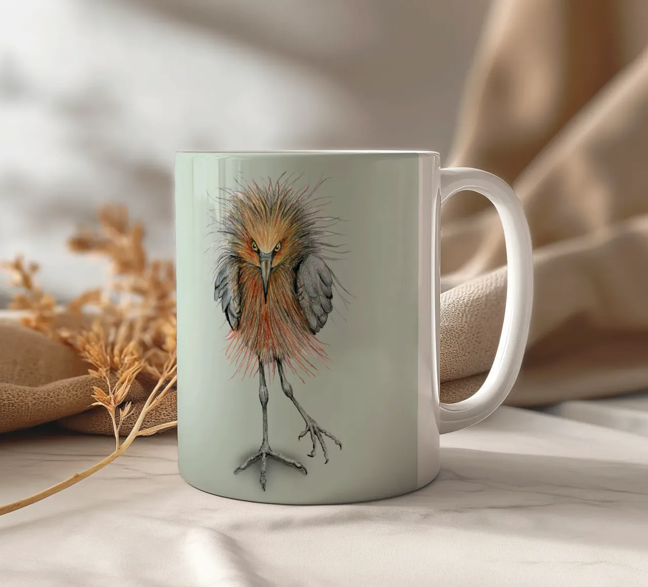 Garzetta rossastra tazza in ceramica da BwiseLizzy