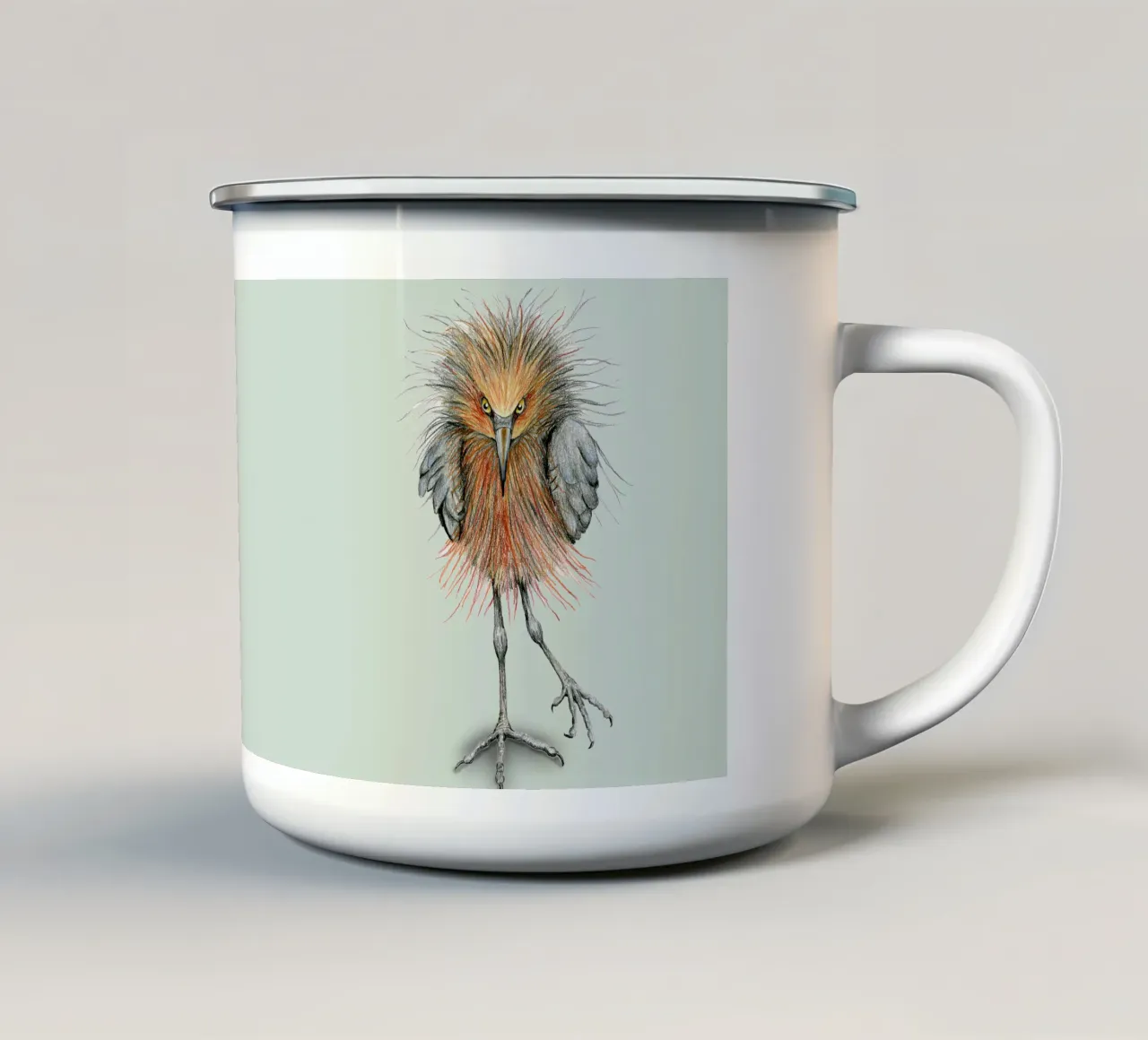 Garzetta rossastra tazza in smalto da BwiseLizzy
