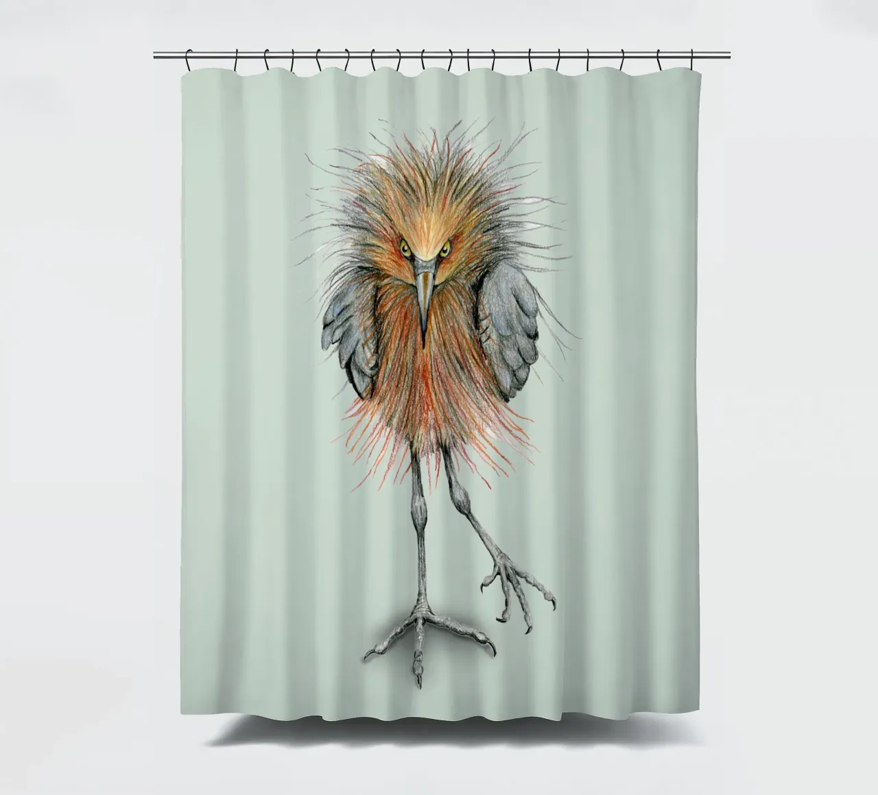 Reddish egret shower curtain by BwiseLizzy