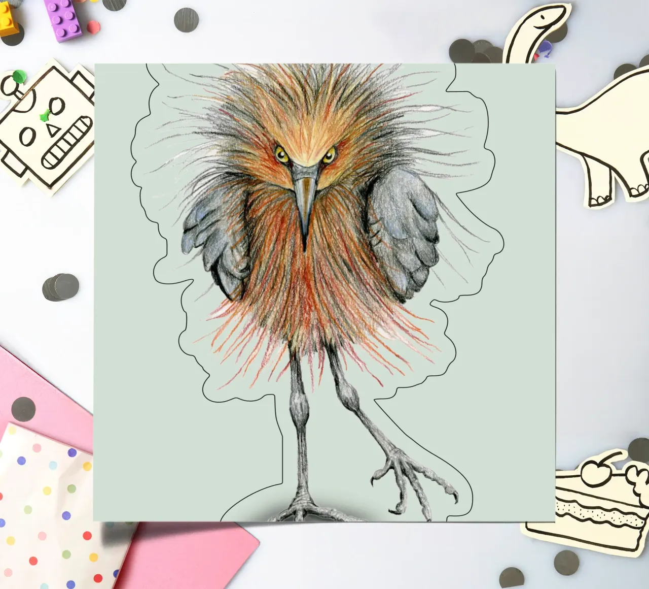 Reddish egret sticker sheet by BwiseLizzy