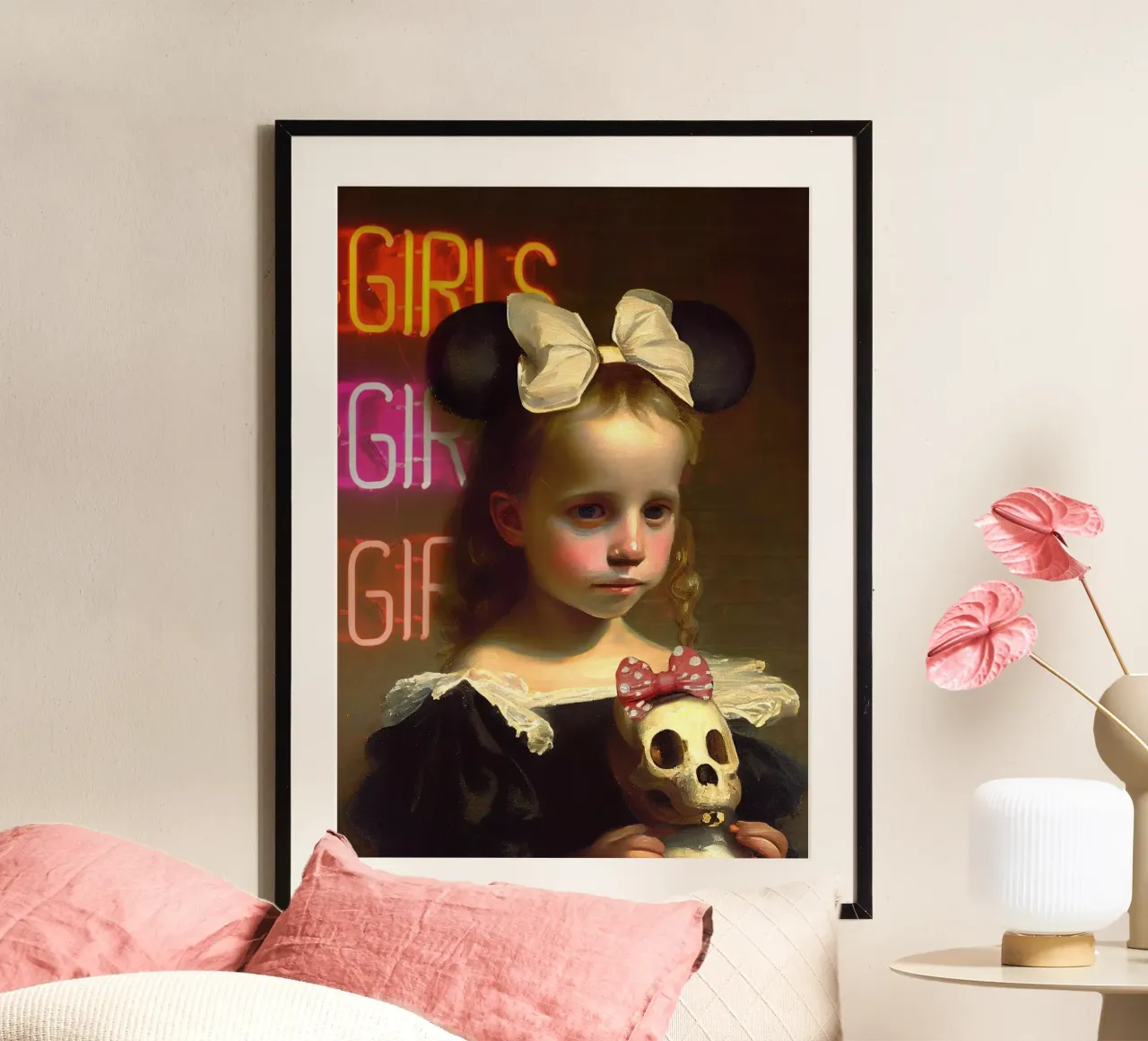 Girls just want to have fun poster con telaio in legno da Dikhotomy