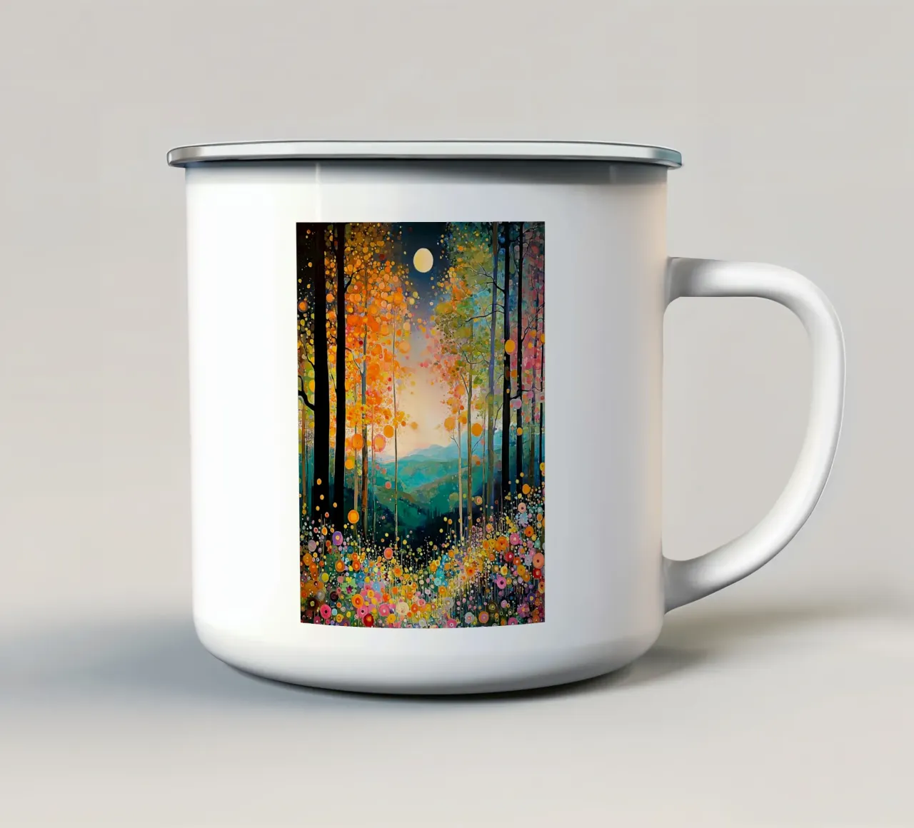 Forest flowers E, style Klimt tazza in smalto da MATEOart