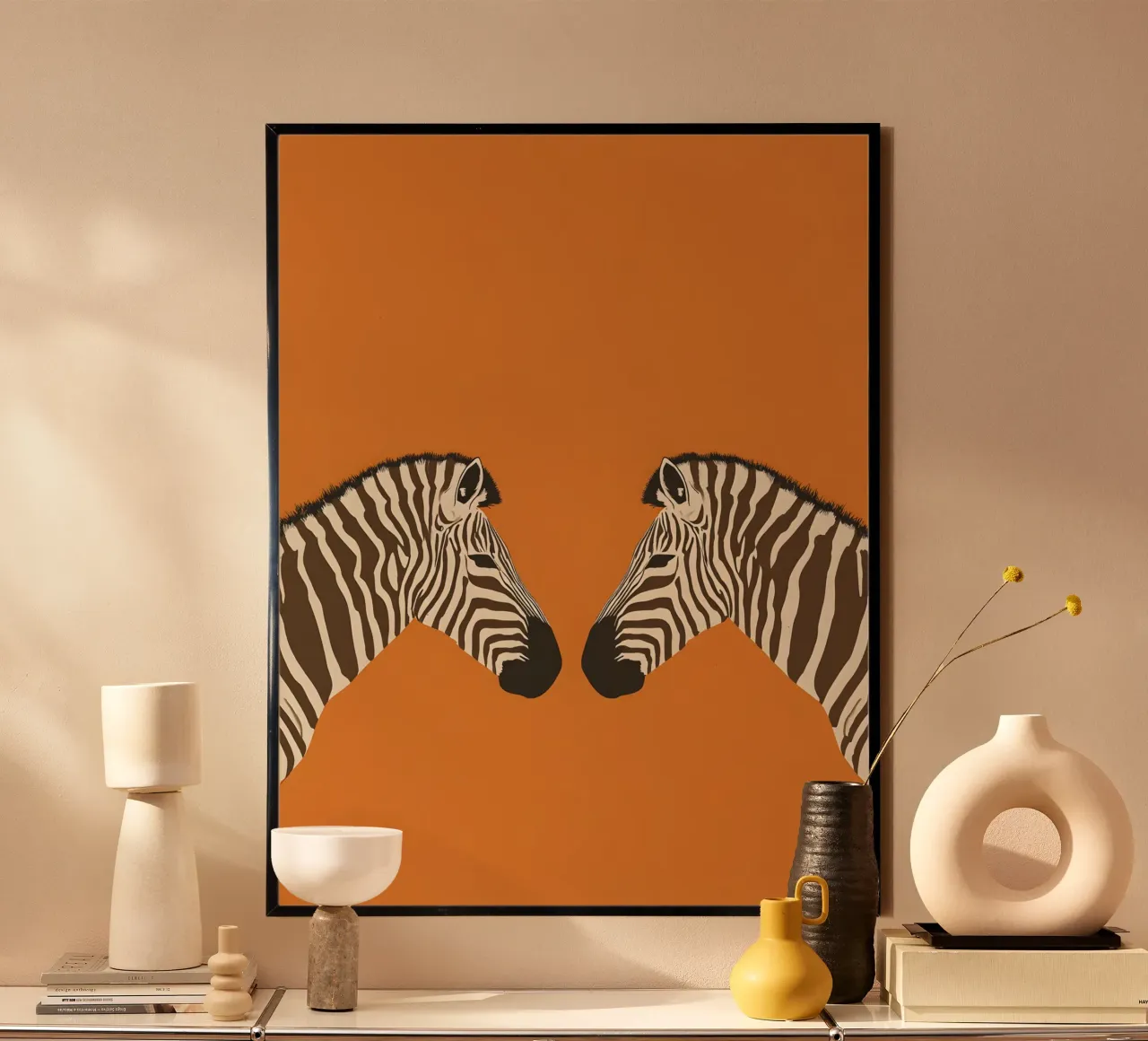 Zebra Duo – Minimal Safari Pop carta hahnemühle da Boho House
