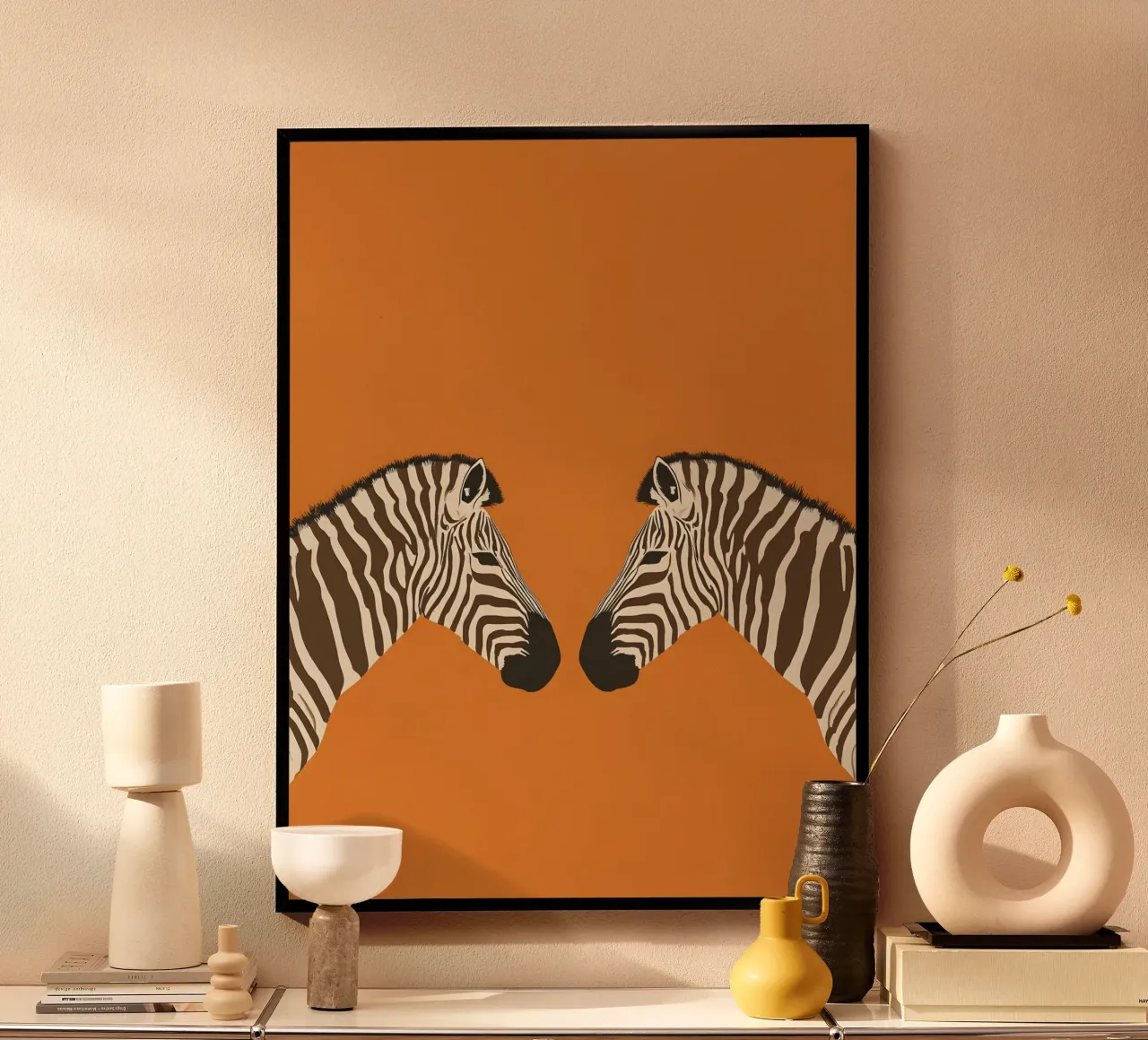 Zebra Duo – Minimal Safari Pop carta hahnemühle da Boho House