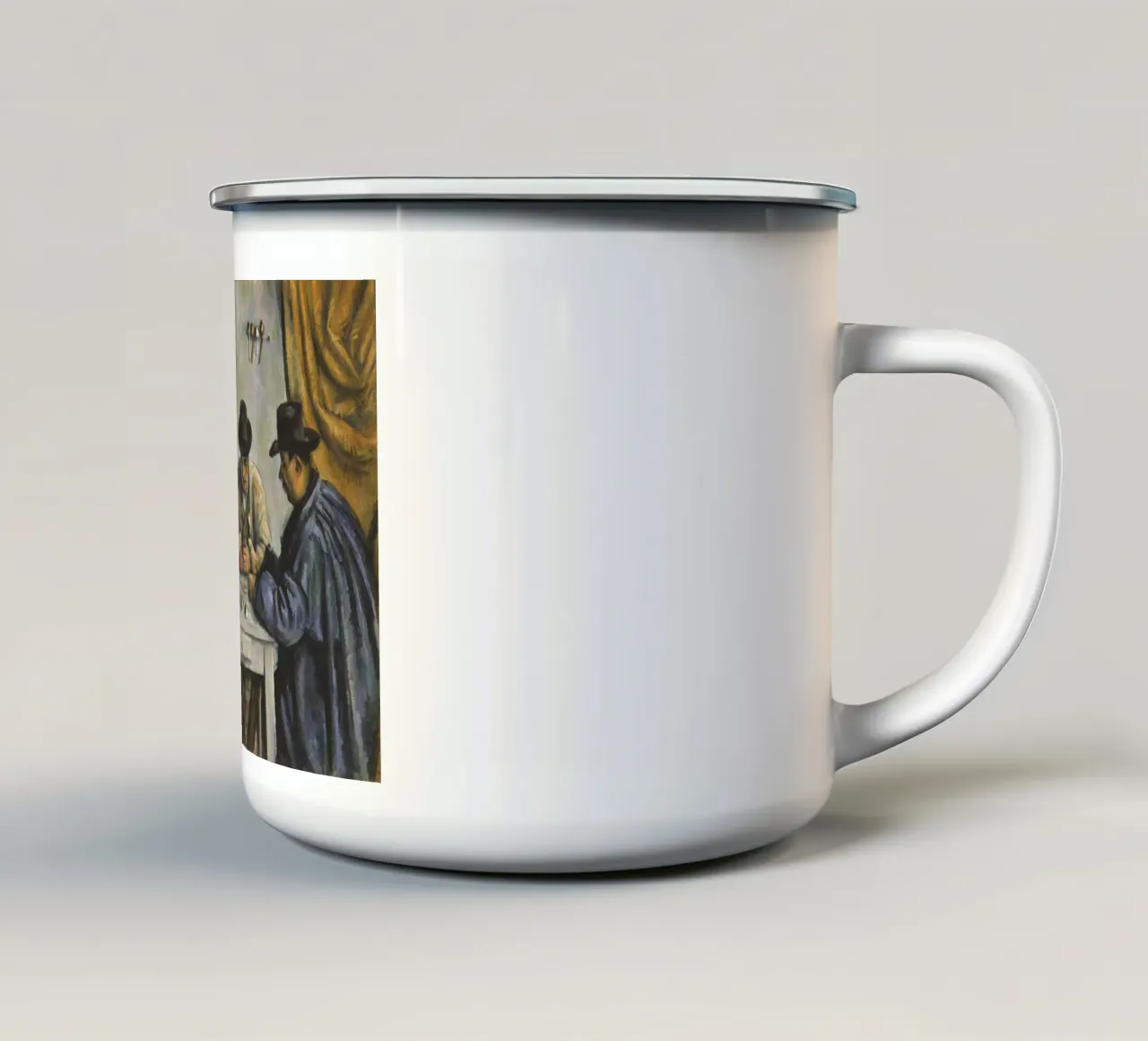 Paul Cézanne - I giocatori di carte, 1893 tazza in smalto da Timeless Artworks