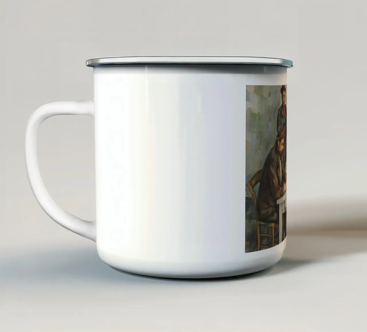Paul Cézanne - I giocatori di carte, 1893 tazza in smalto da Timeless Artworks