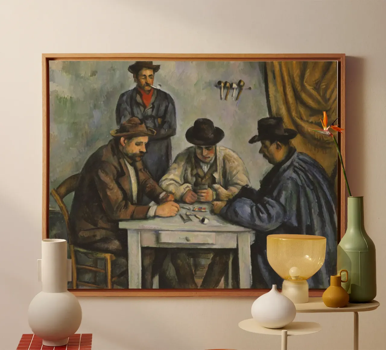 Paul Cézanne - I giocatori di carte, 1893 tela con Cornice a cassetta da Timeless Artworks
