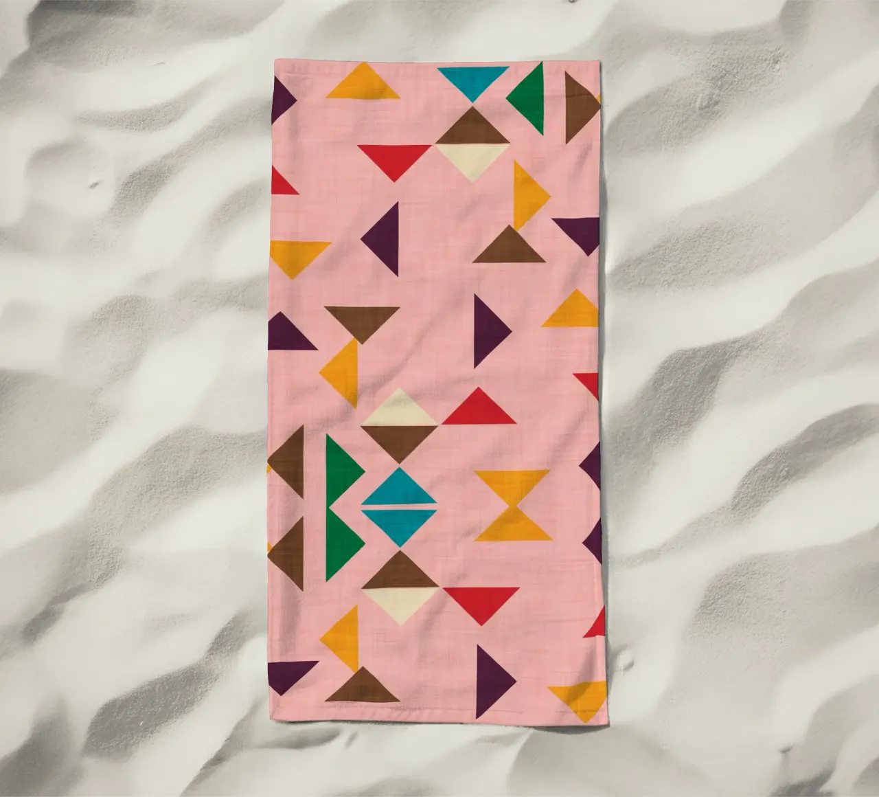 Kilim Triangle Pattern Pink - Mid Century Modern telo mare da susanacosta