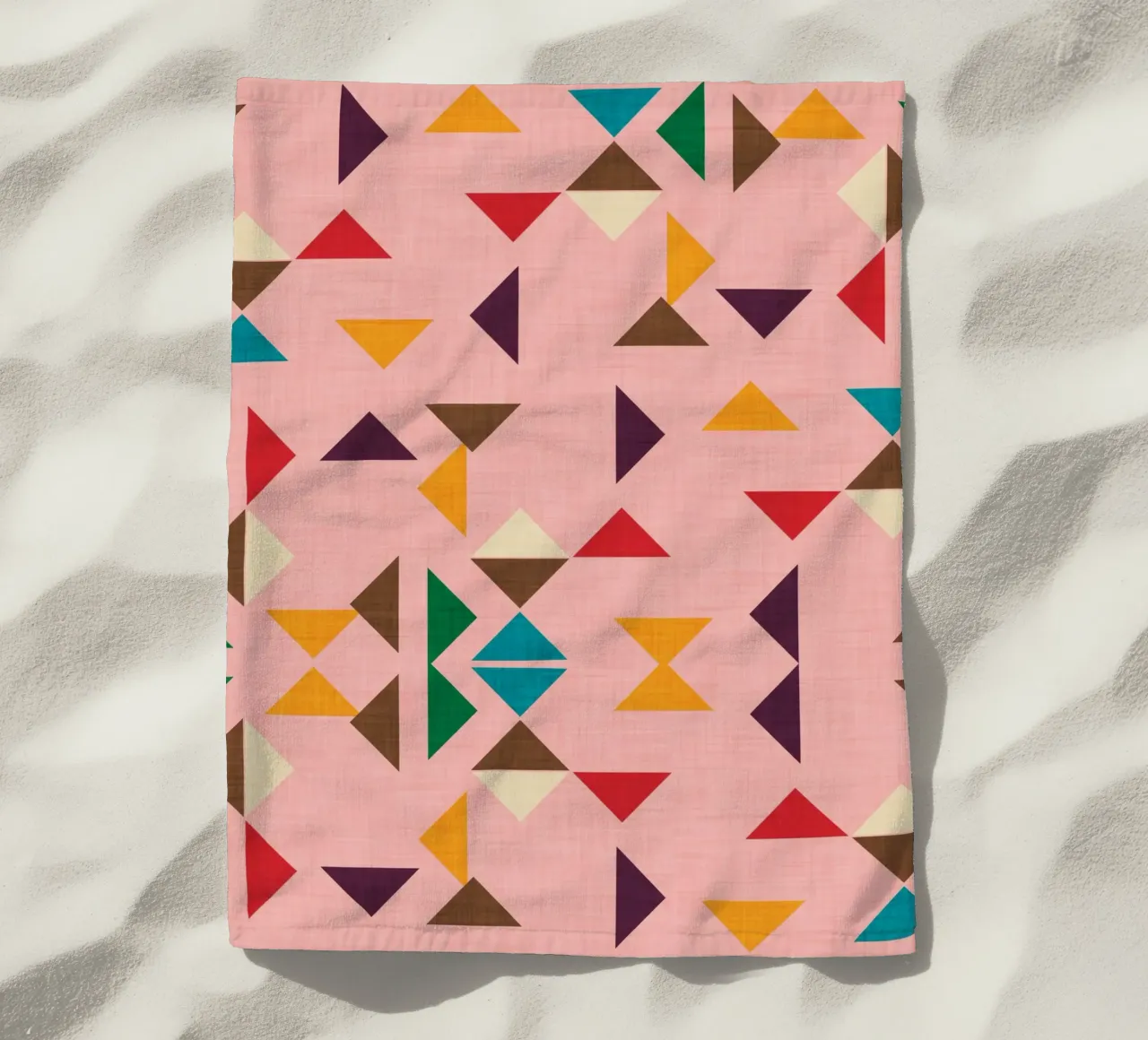 Kilim Triangle Pattern Pink - Mid Century Modern telo mare da susanacosta