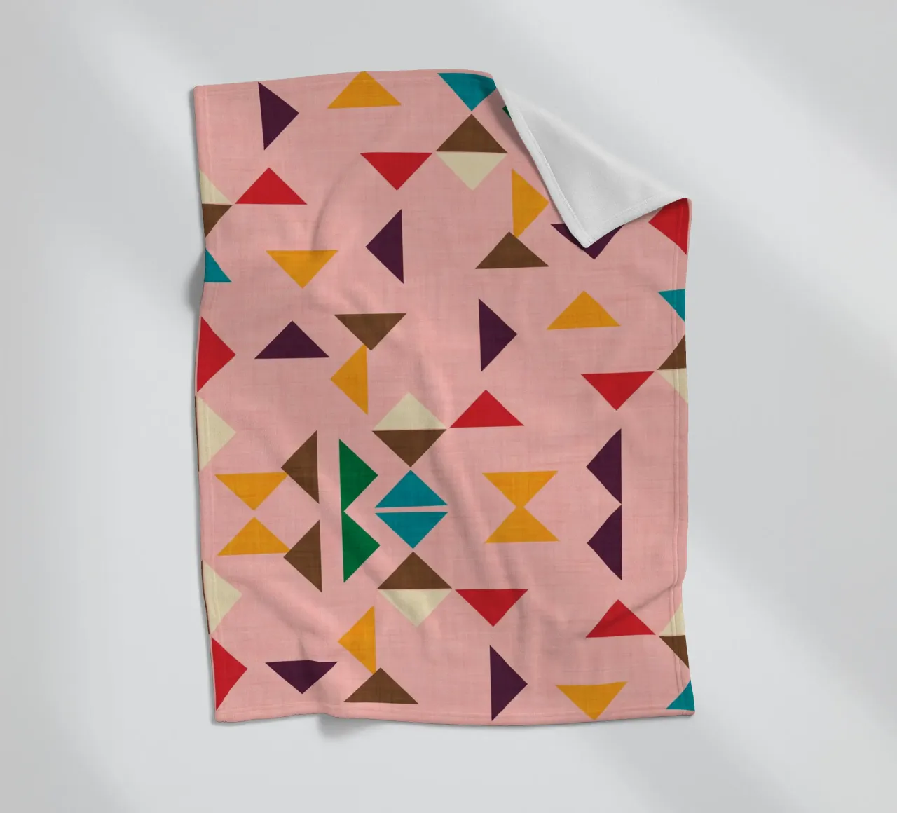 Kilim Triangle Pattern Pink - Mid Century Modern fleece blanket by susanacosta