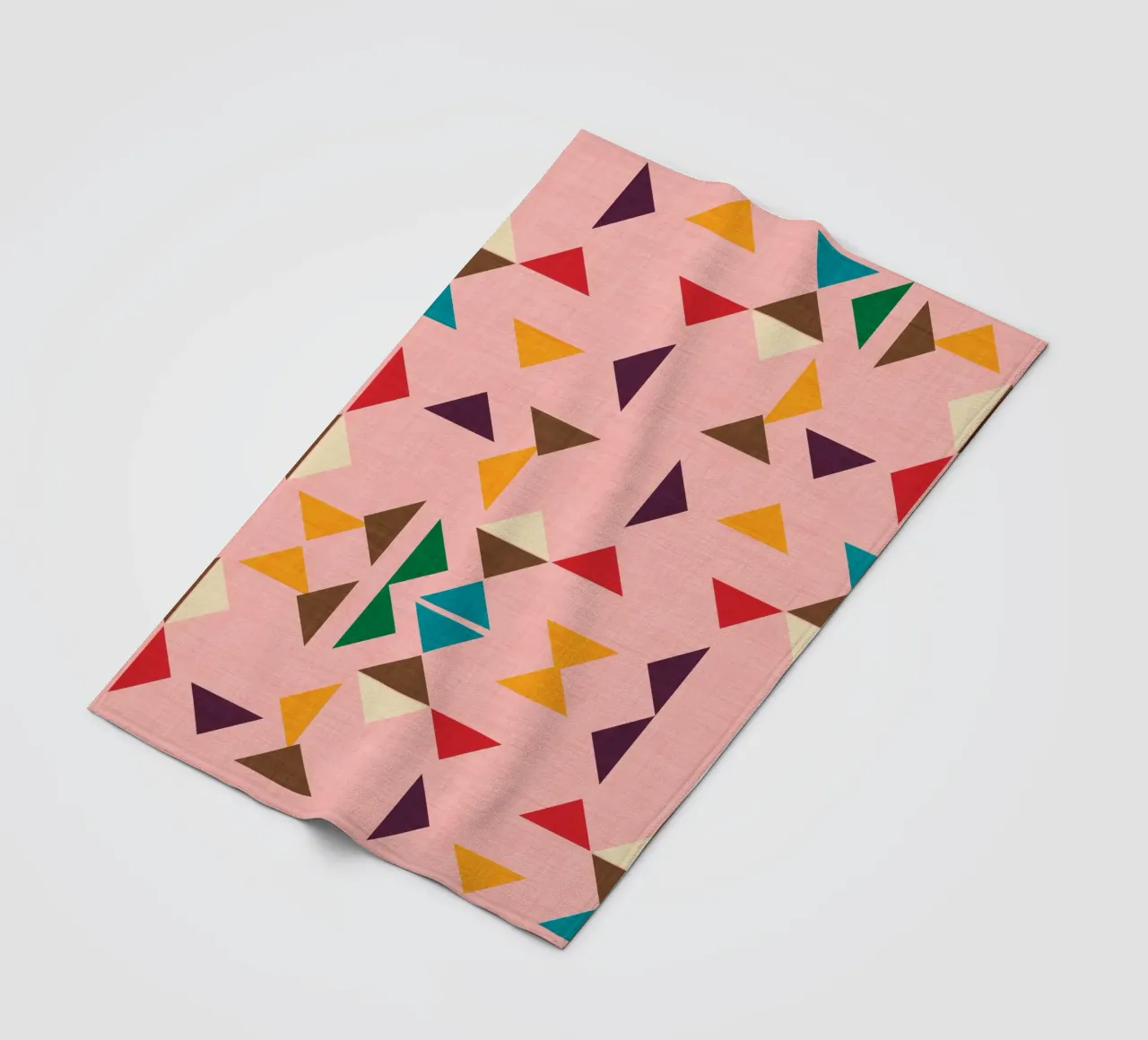 Kilim Triangle Pattern Pink - Mid Century Modern fleece blanket by susanacosta