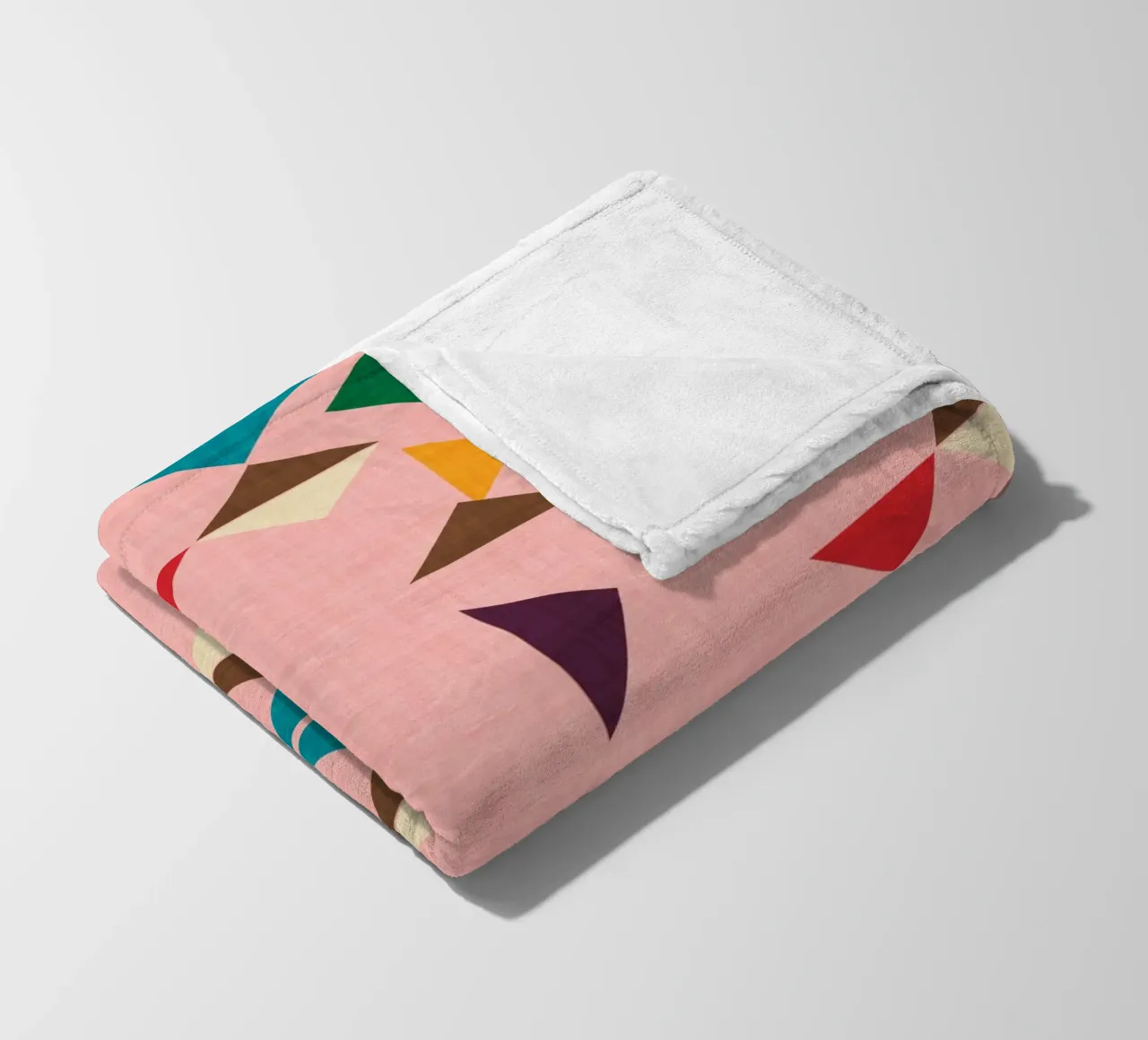 Kilim Triangle Pattern Pink - Mid Century Modern fleece blanket by susanacosta
