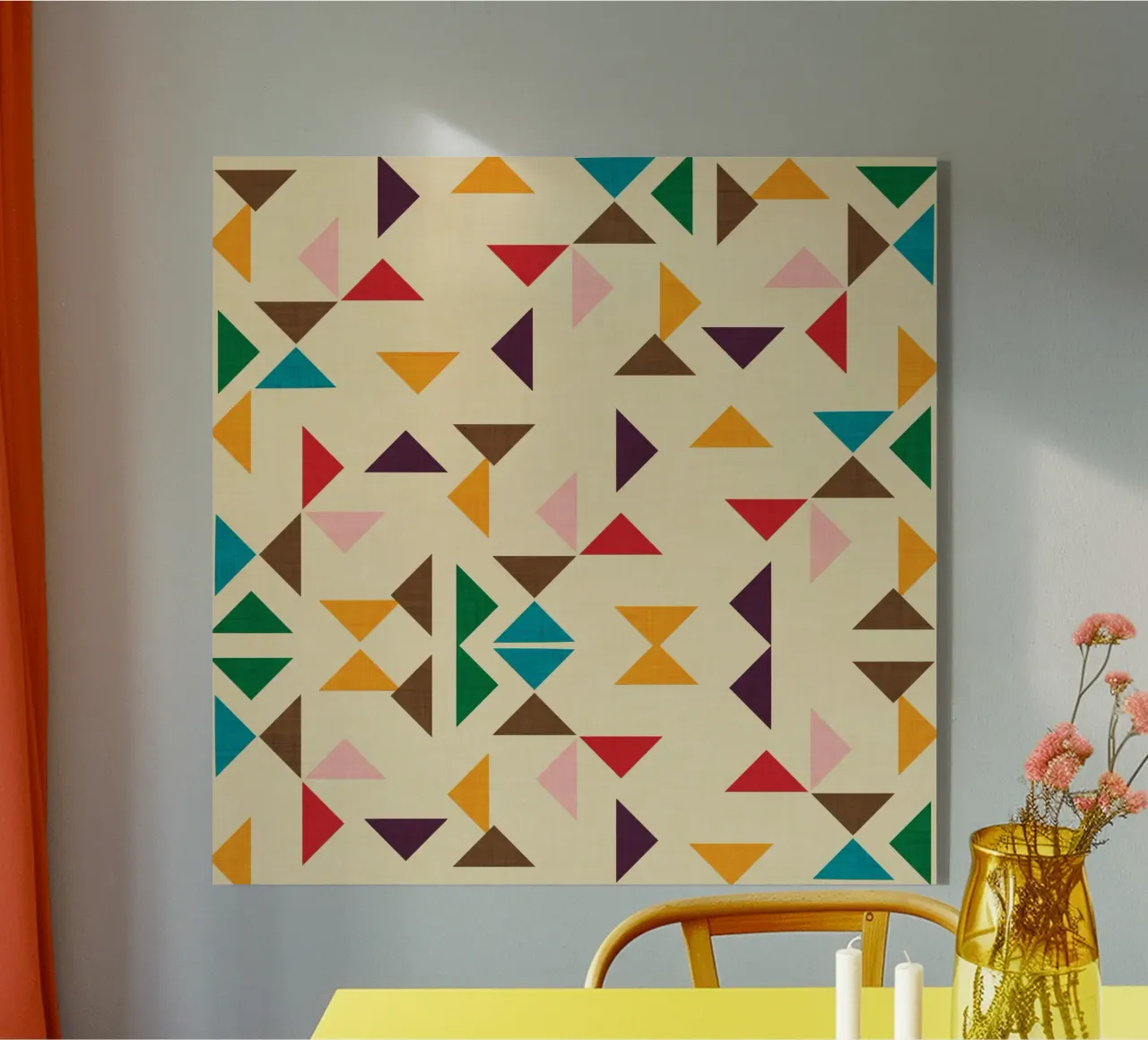 Kilim Triangle Pattern Beige - Mid Century Modern plexiglass da susanacosta
