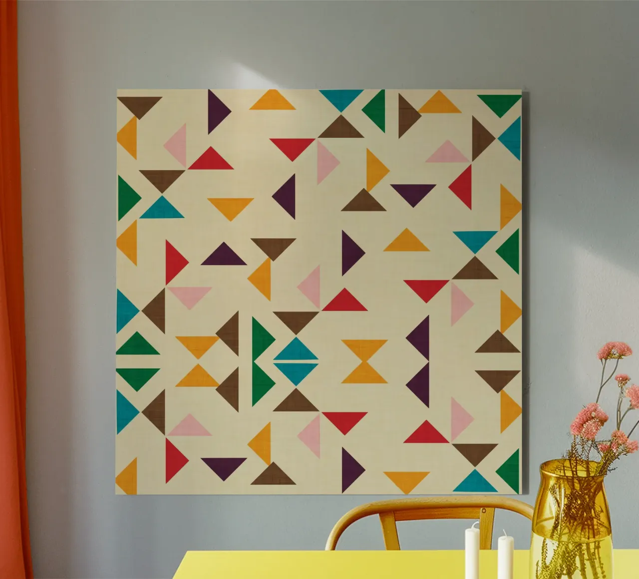 Kilim Triangle Pattern Beige - Mid Century Modern alluminio dibond da susanacosta