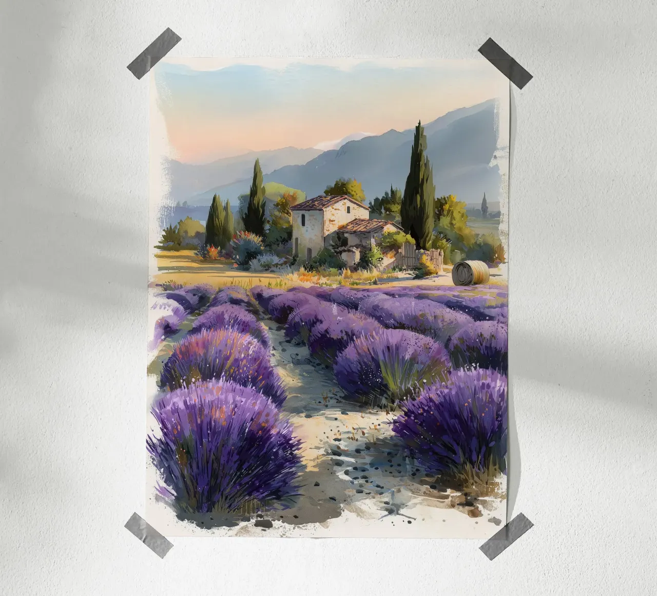 Champ de lavande au mas provençal hahnemühle de Shores & Skies