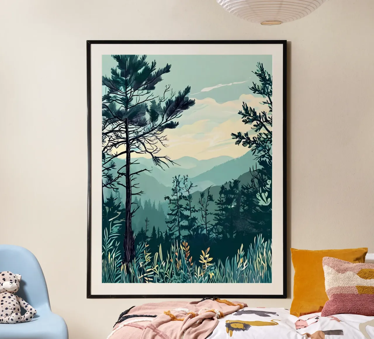 L'abbraccio della serenità poster con telaio in plastica da Artistic-shop