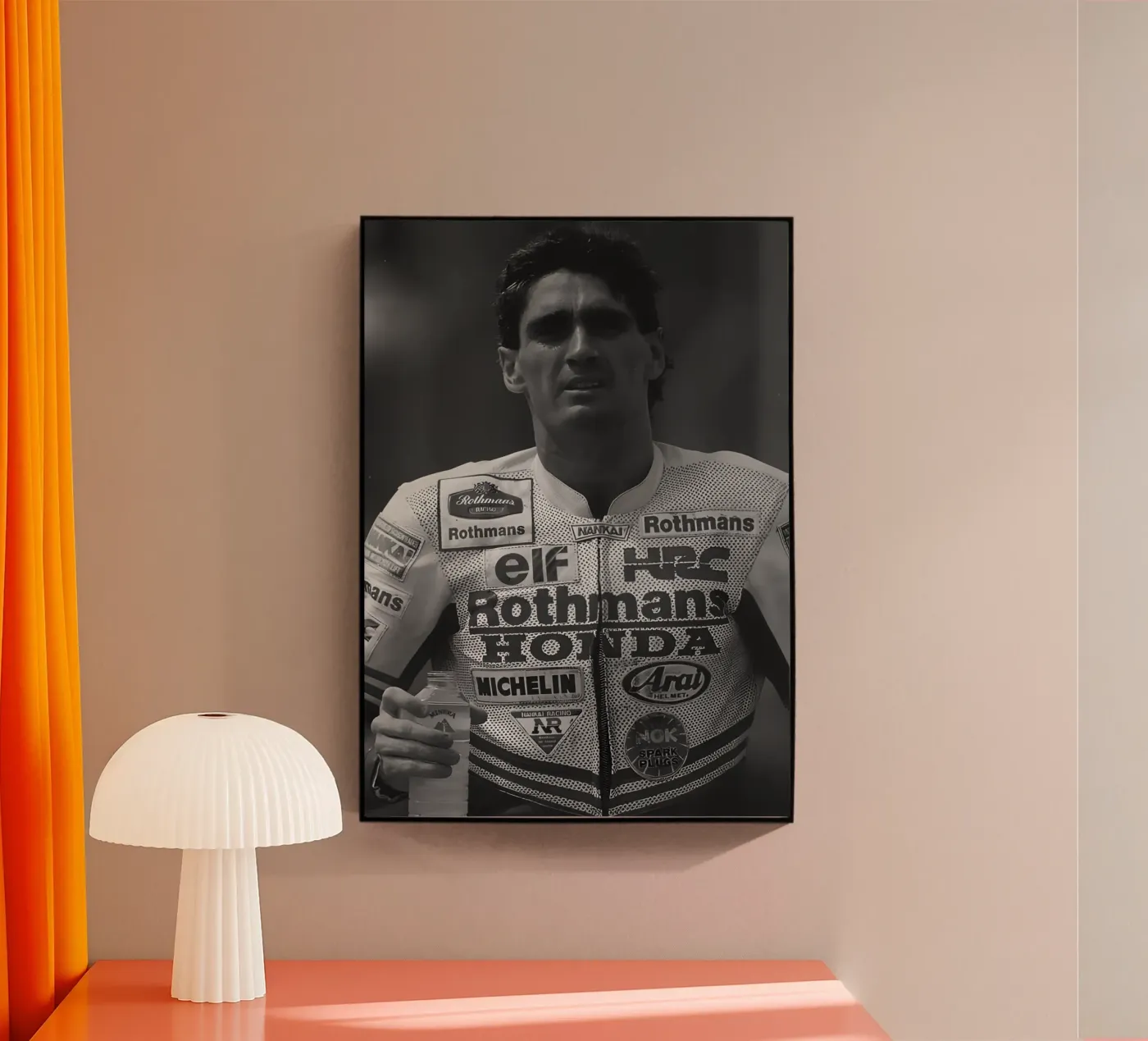 Mick Doohan plexiglas de Black White Poster