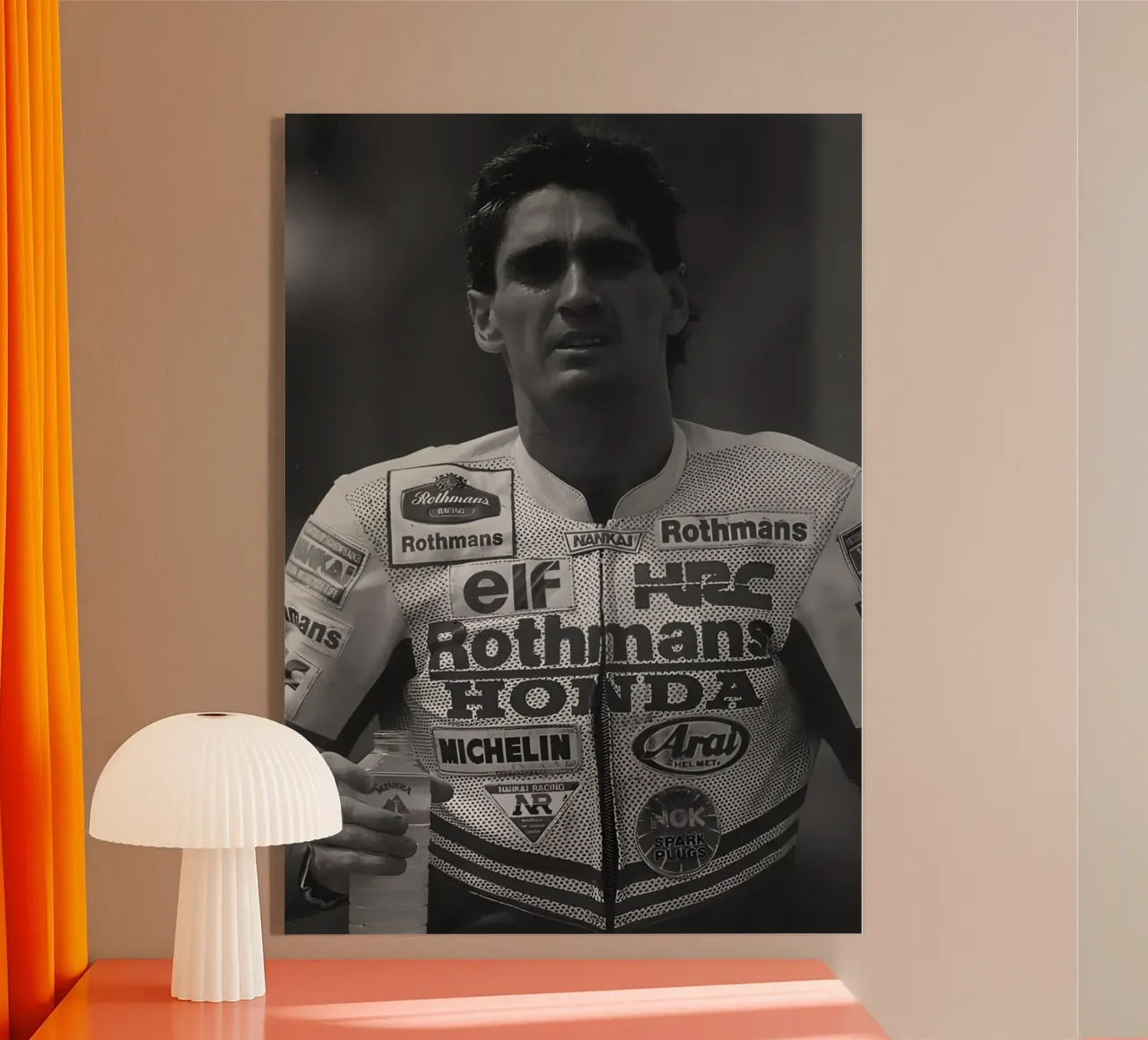 Mick Doohan plexiglass da Black White Poster