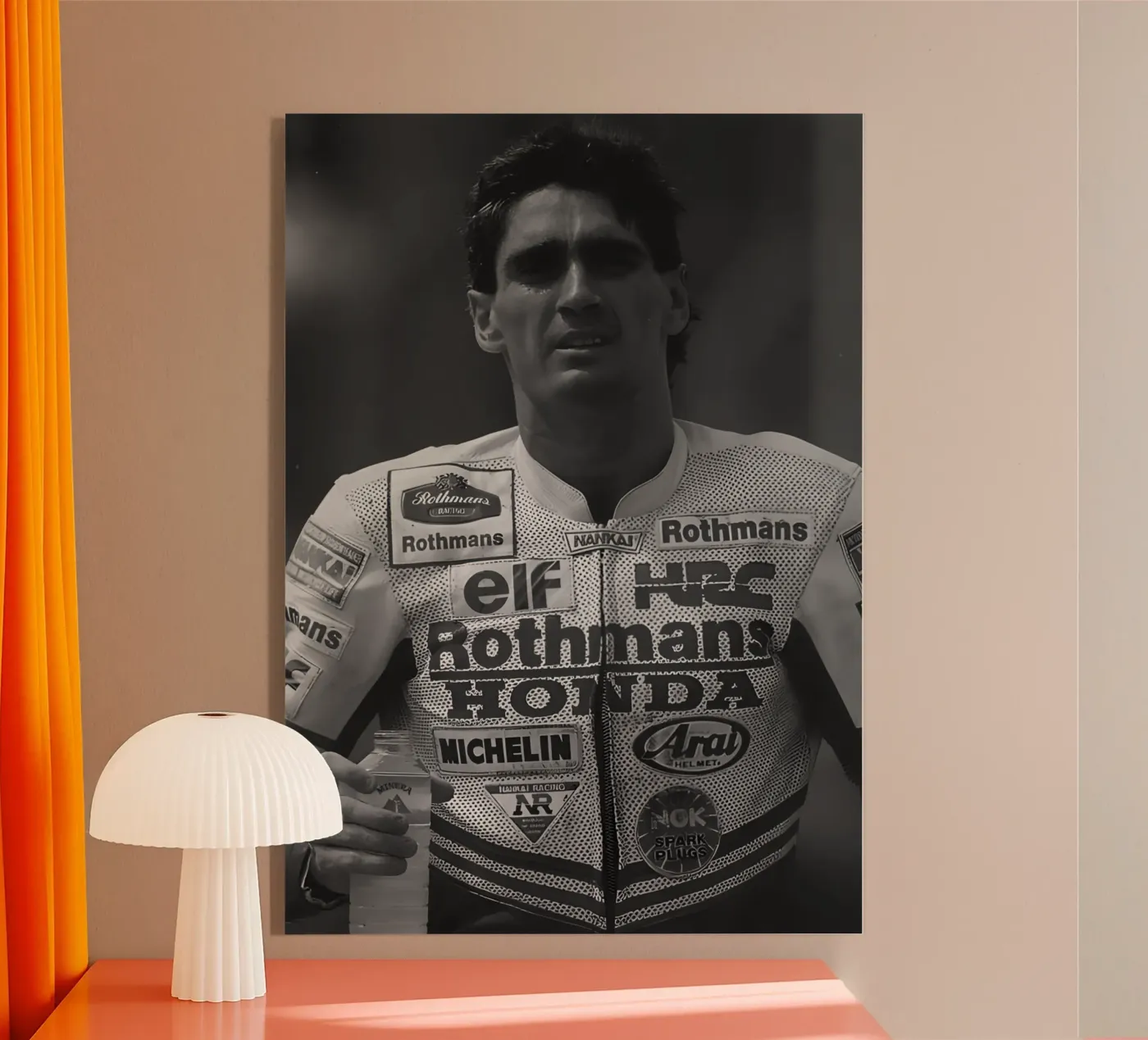 Mick Doohan plexiglas de Black White Poster