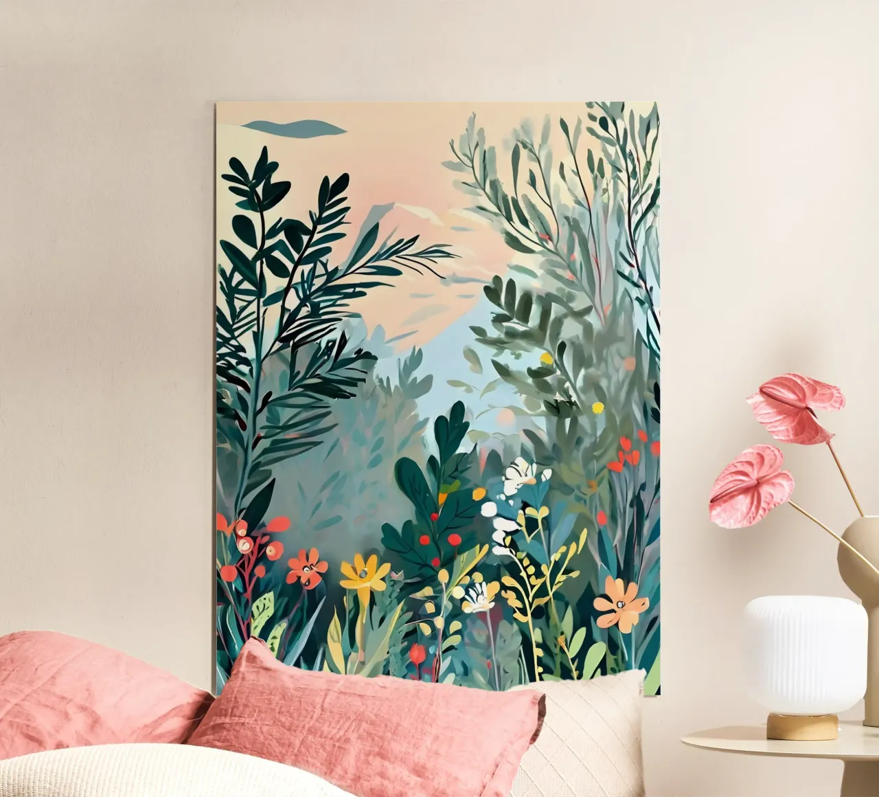Oasis de jardines llenos de vida poster de Artistic-shop