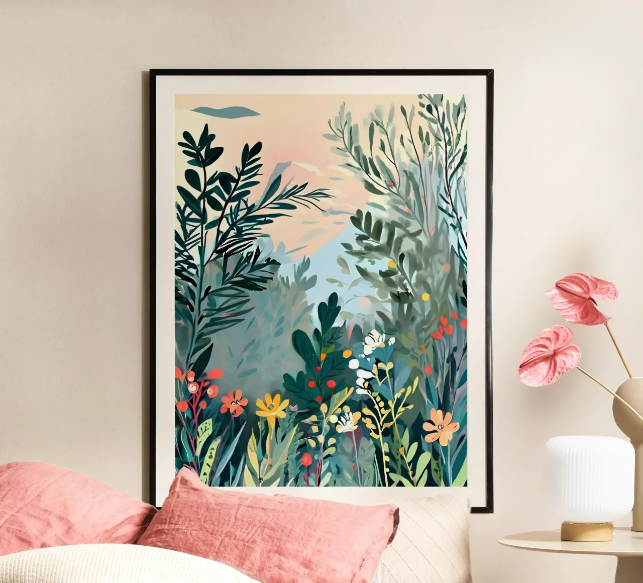 Oasis de jardines llenos de vida poster de Artistic-shop