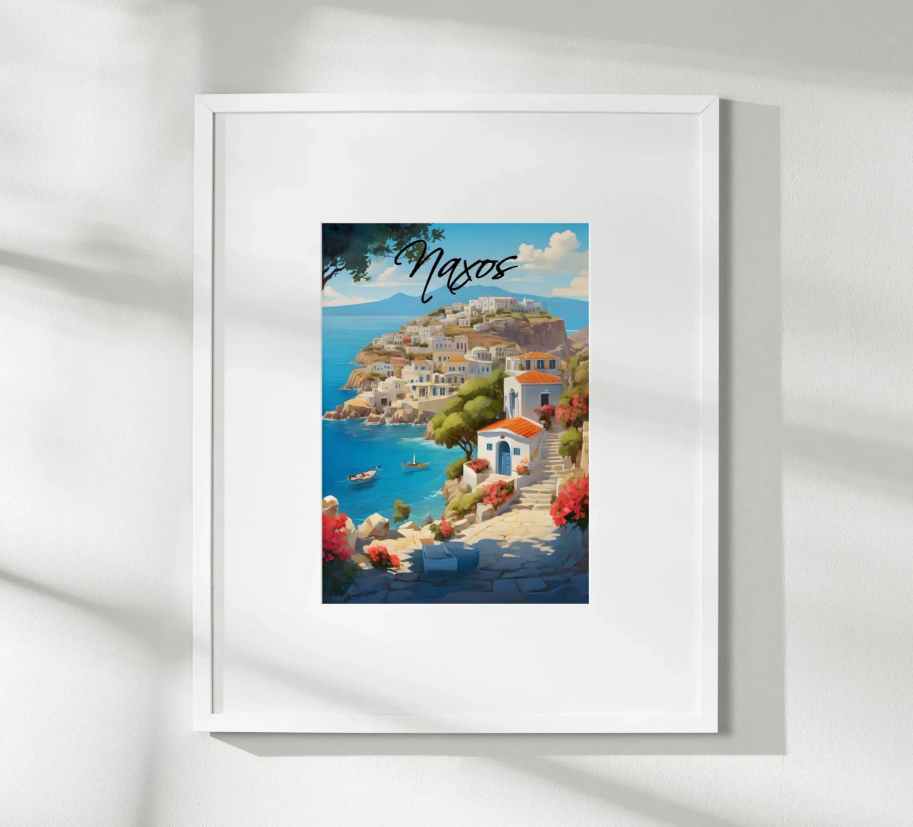 Naxos Griechische Insel-Szene Poster von Charnwood Prints