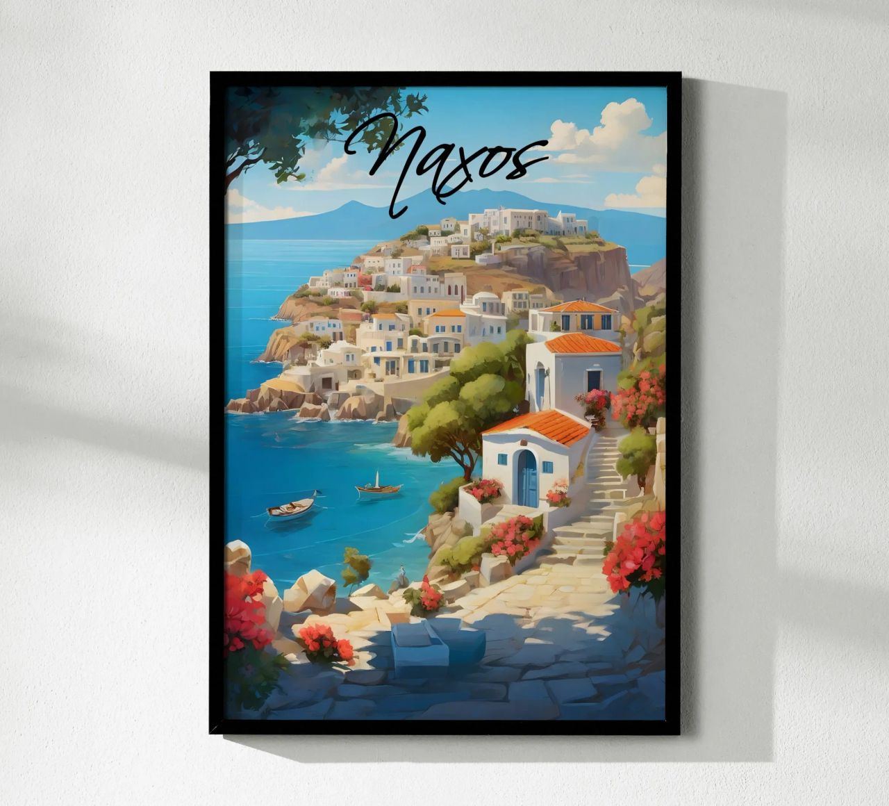 Naxos Griechische Insel-Szene Poster von Charnwood Prints