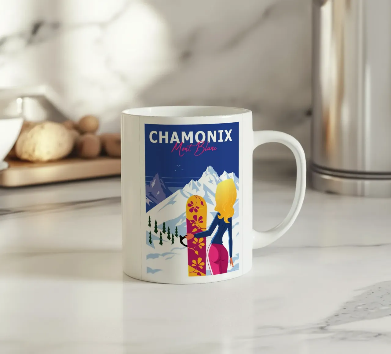 Snowboard Chamonix tazza in ceramica da Raphaël Delerue