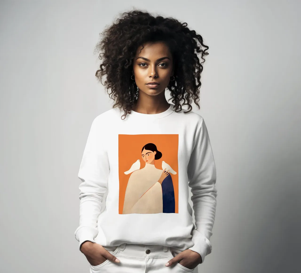 White Doves sweatshirt by Solenne West