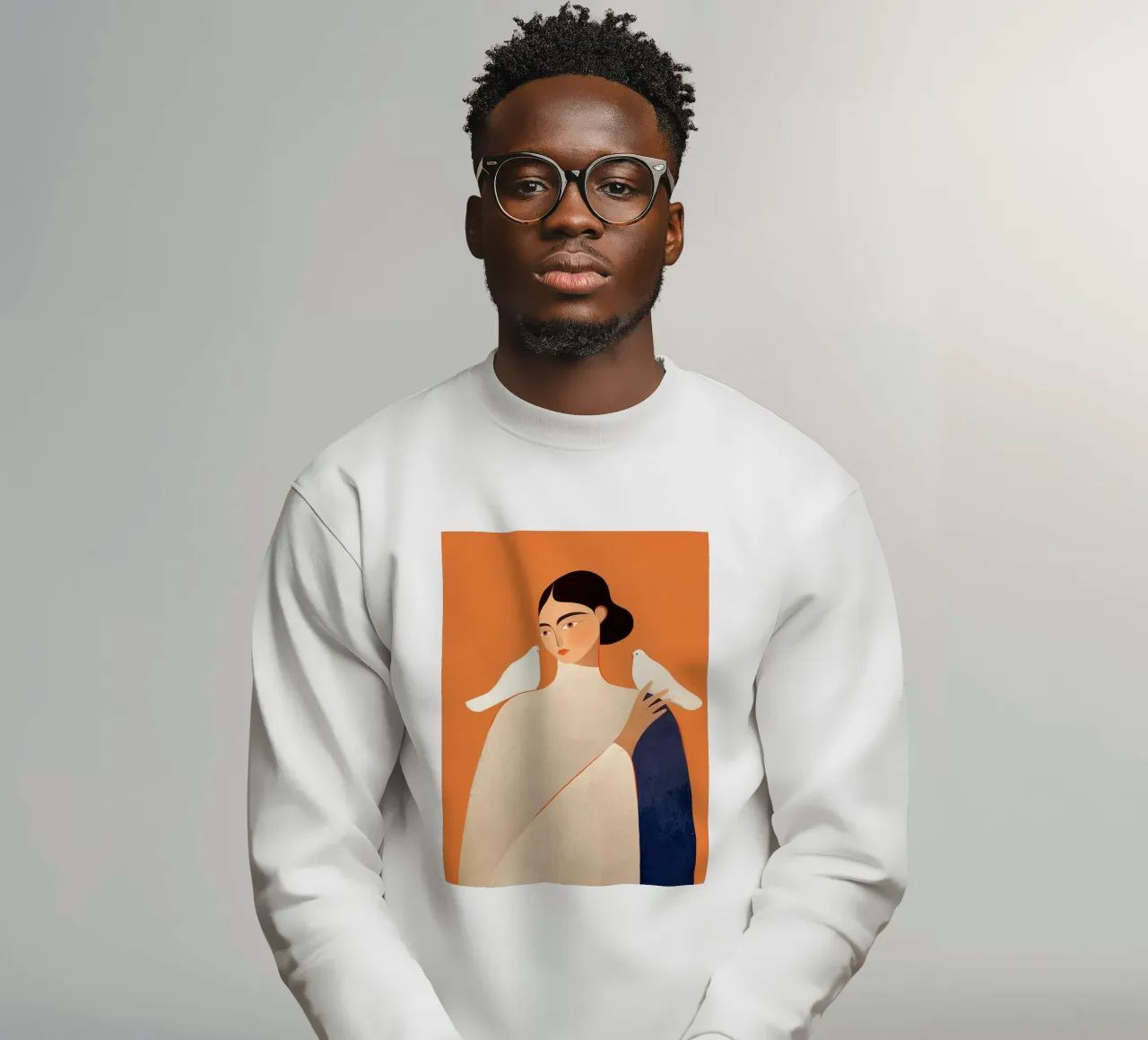 White Doves sweatshirt by Solenne West