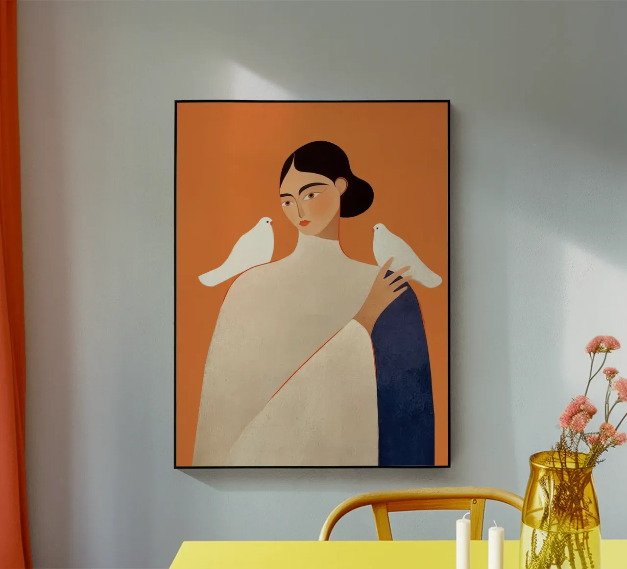 White Doves acrylic glass by Solenne West