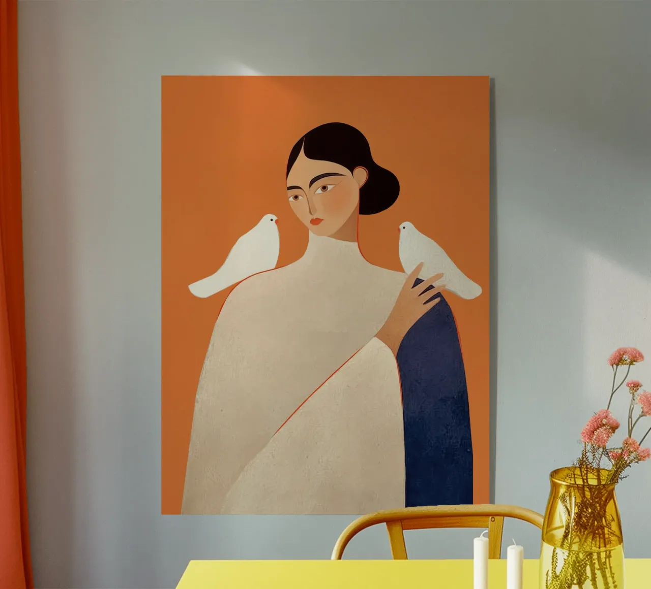 White Doves acrylic glass by Solenne West