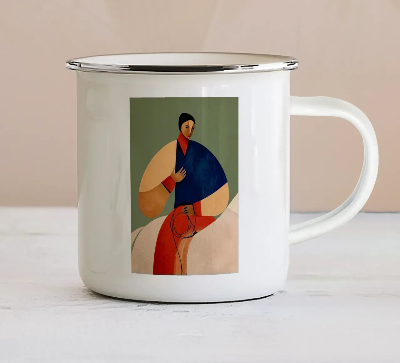 The Rider tazza in smalto da Solenne West