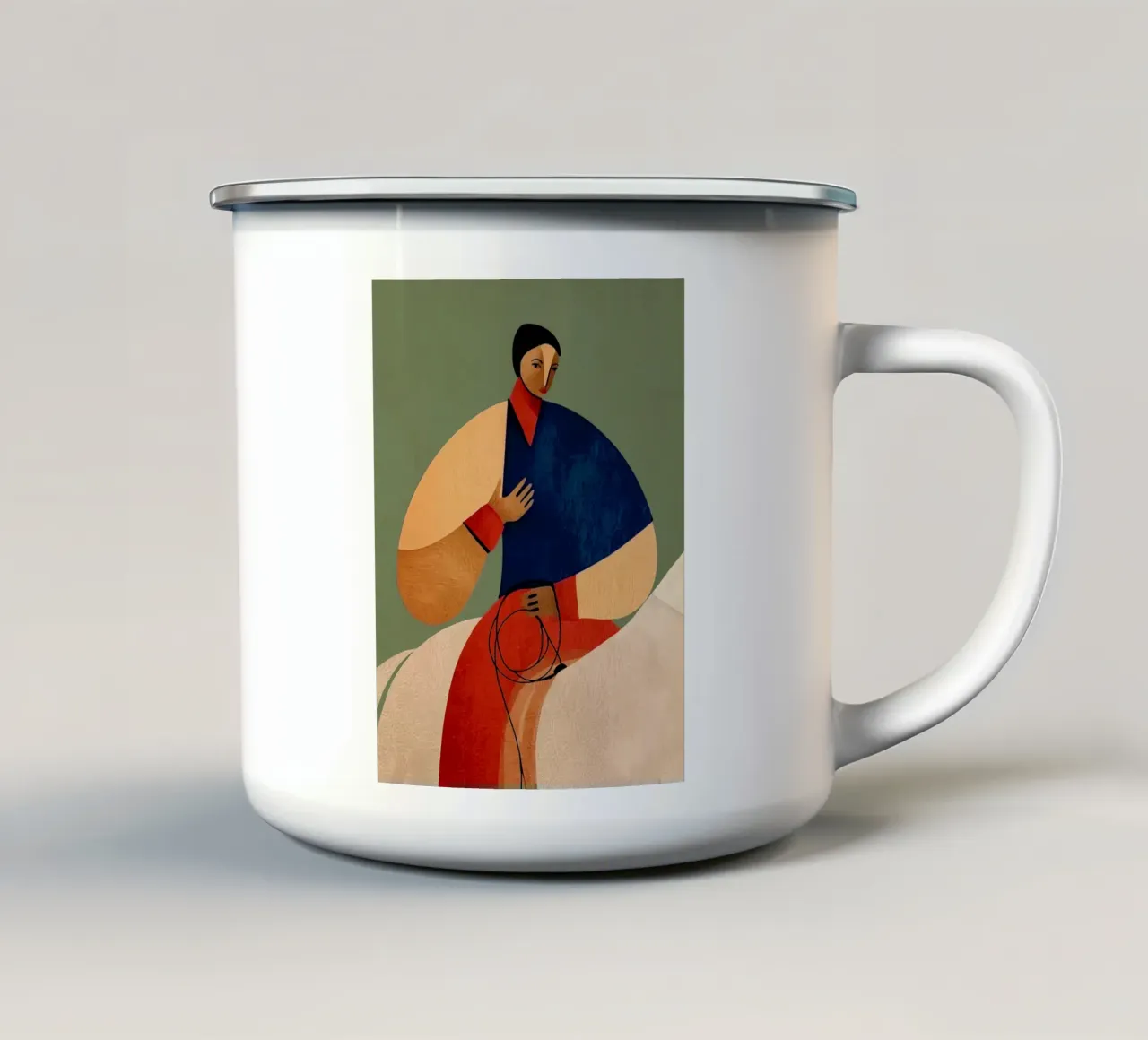 The Rider tazza in smalto da Solenne West