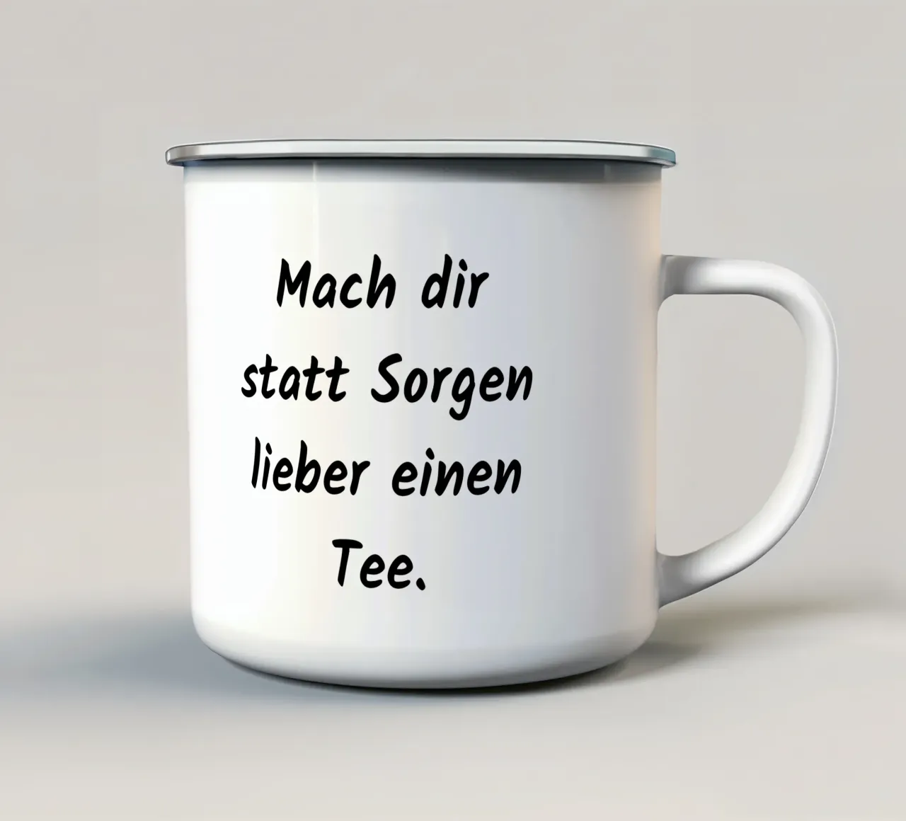 Invece di preoccuparsi, preparatevi una tazza di tè. tazza in smalto da RB-Quotes