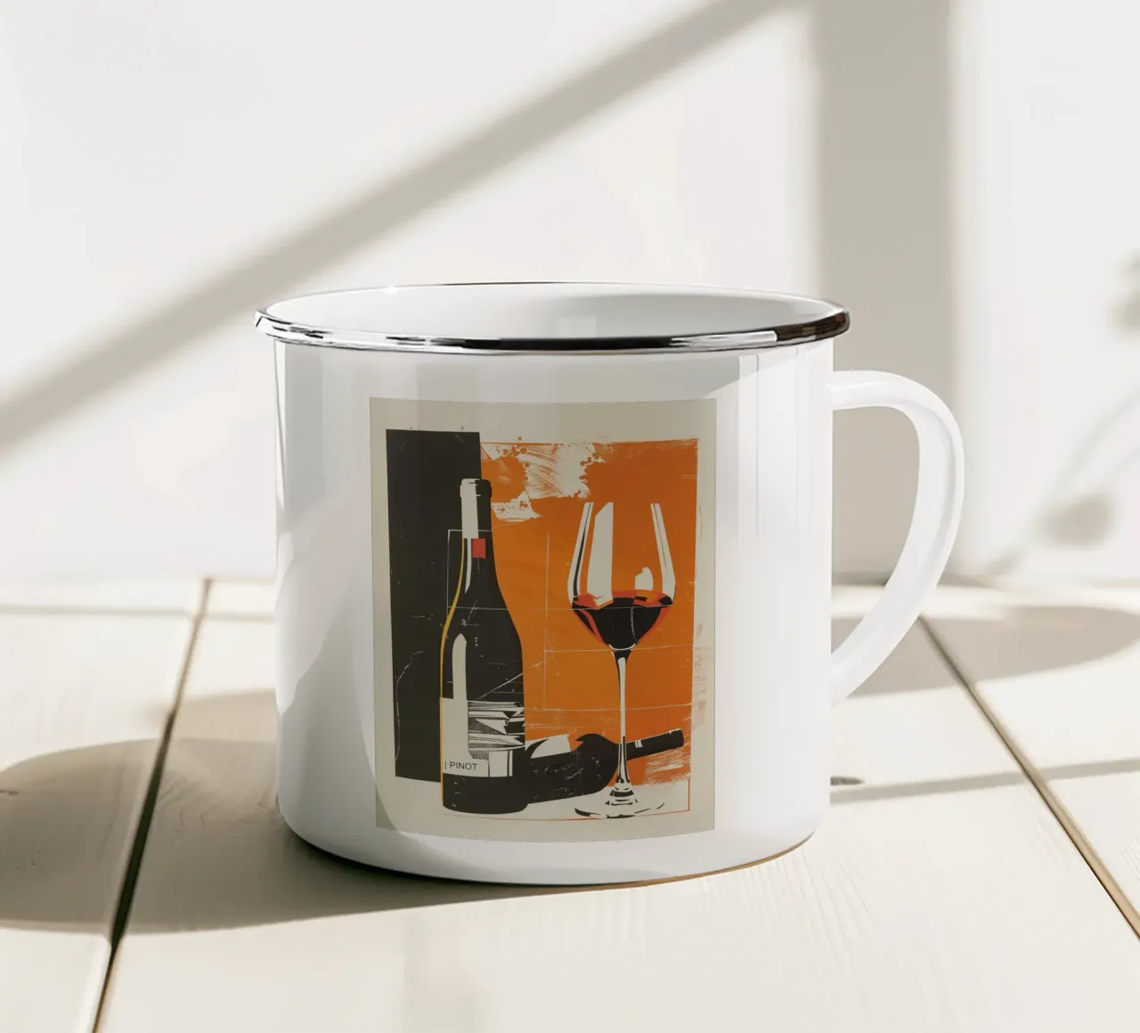 Bottiglie di vino rosso con vetro tazza in smalto da aaron Shop