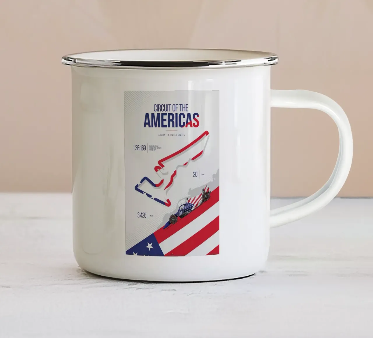 Circuito di Formula 1 delle Americhe tazza in smalto da aaron Shop