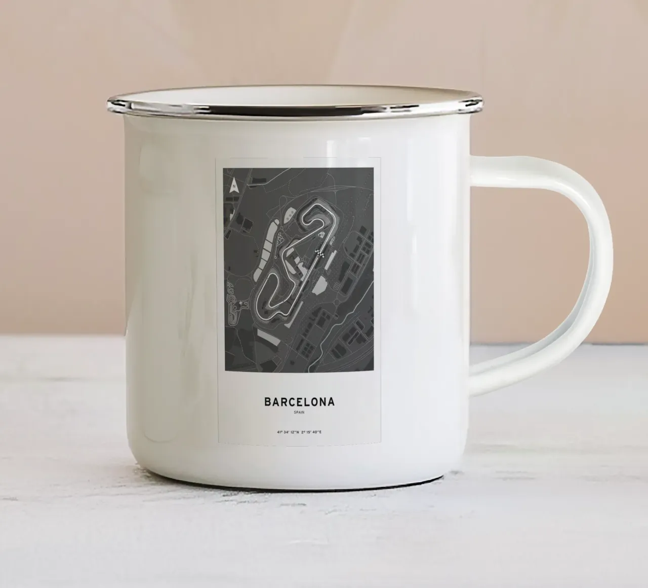 Pista di Formula 1 di Barcellona tazza in smalto da aaron Shop