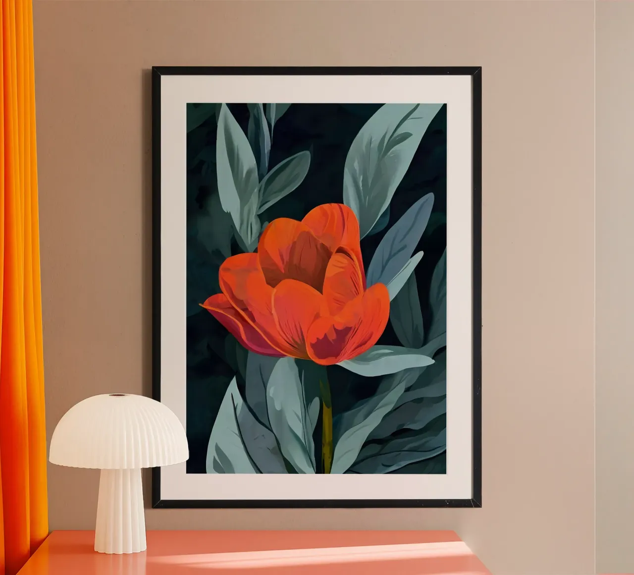 Tulipano rosso vibrante carta hahnemühle da Artistic-shop