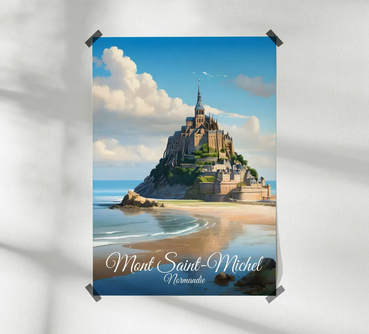 Scena di Mont Saint Michel poster da Charnwood Prints