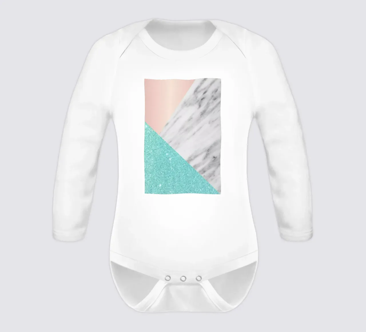 Spring Marble Collage long-sleeve baby romper by cafelab