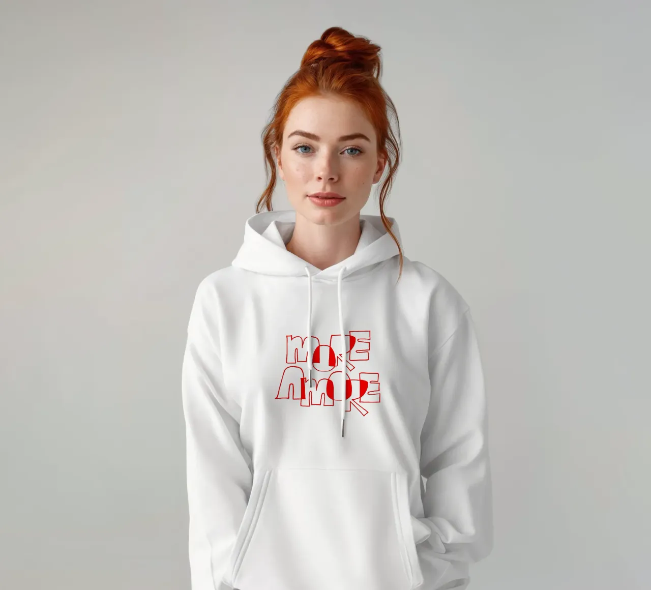 More Amore Typography Outline Design felpa con cappuccio da Blisstype