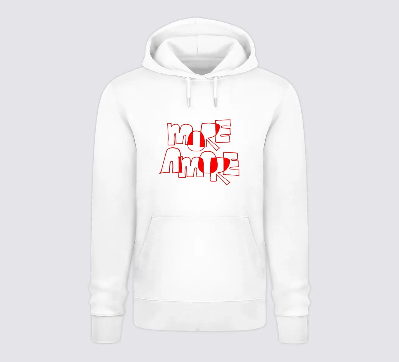 More Amore Typography Outline Design felpa con cappuccio da Blisstype