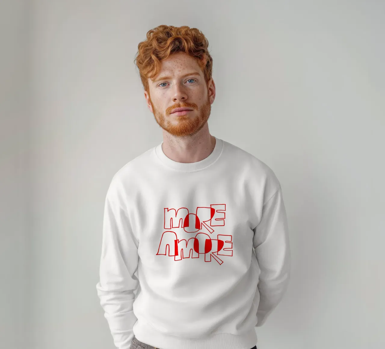 More Amore Typography Outline Design felpa da Blisstype