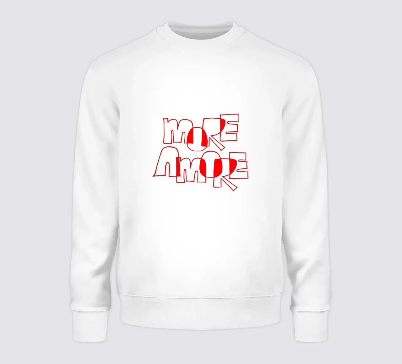 More Amore Typography Outline Design felpa da Blisstype