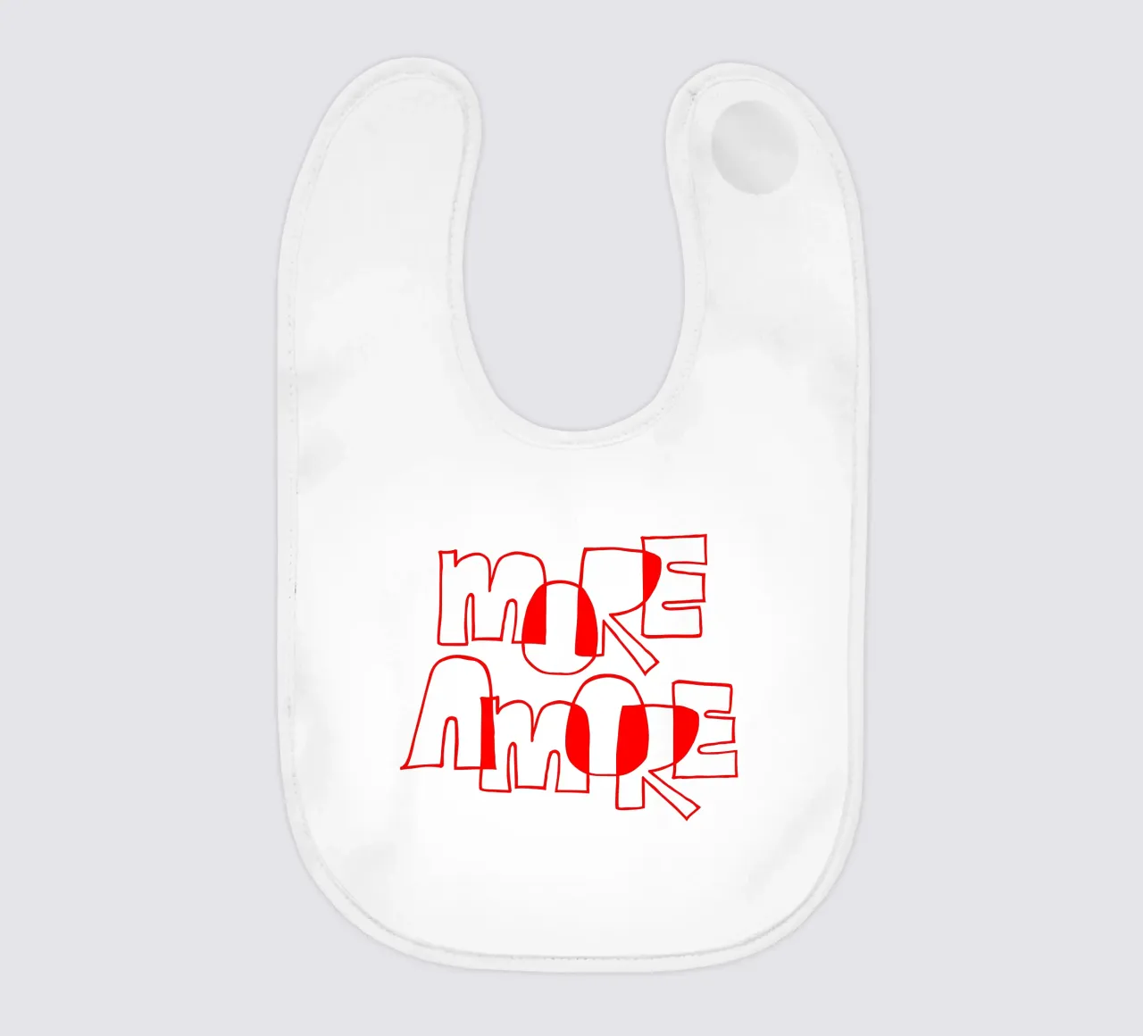 More Amore Typography Outline Design bavaglino da Blisstype