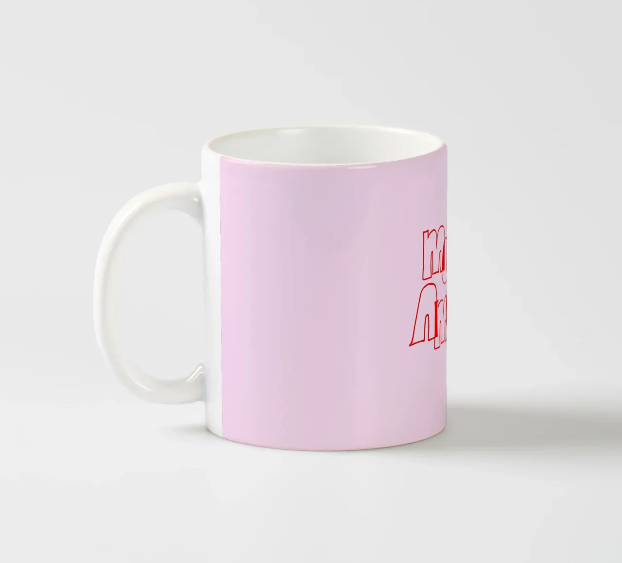 More Amore Typography Outline Design tazza in ceramica da Blisstype