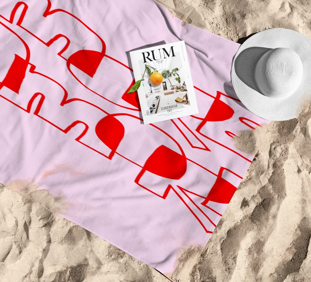 More Amore Typography Outline Design telo mare da Blisstype