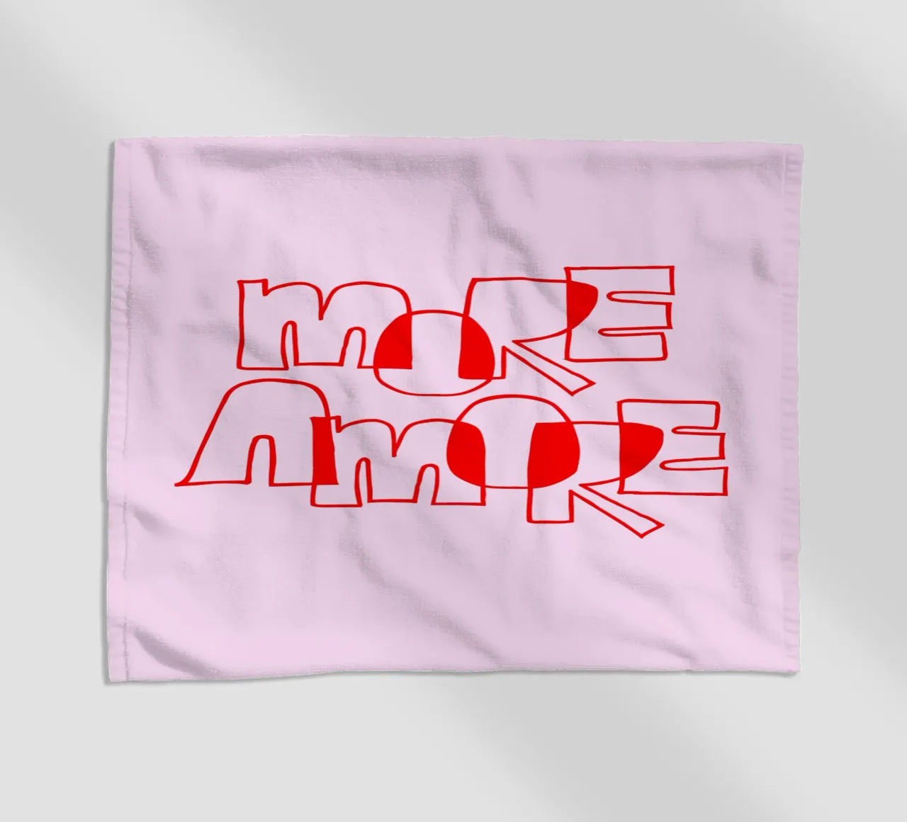 More Amore Typography Outline Design telo mare da Blisstype